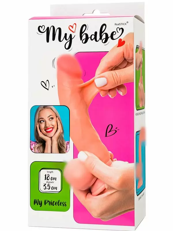 Реалистичный фаллоимитатор My Babe by RealStick My Priceless, TPE, 18 см, телесный
