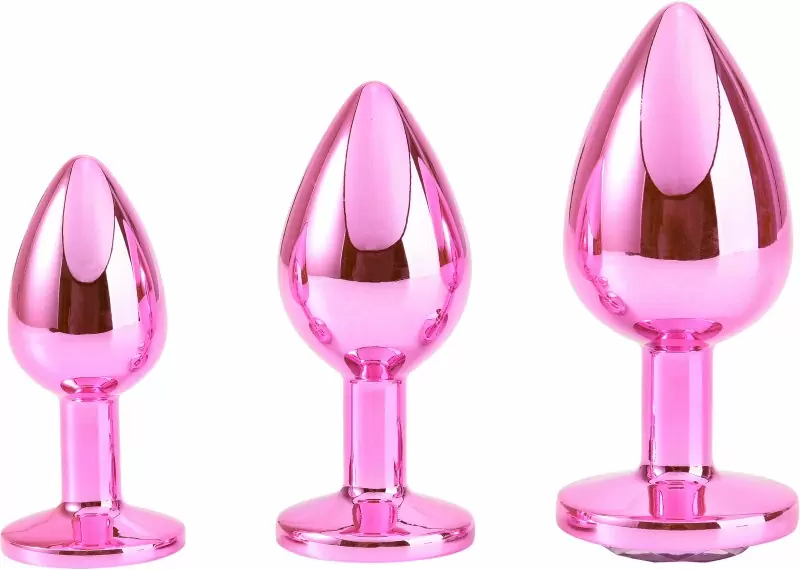 Розовая алюминиевая анальная пробка Small