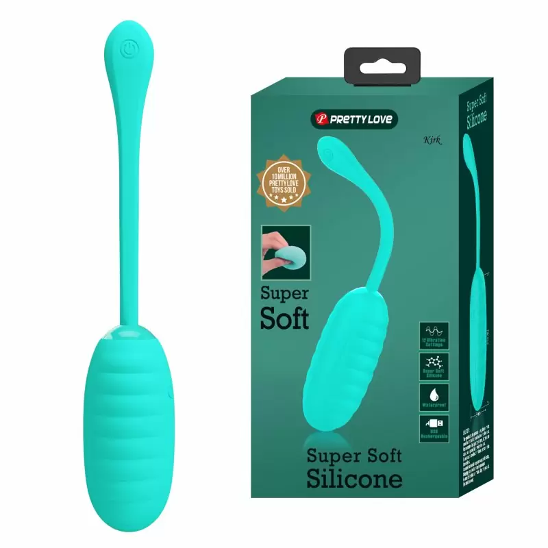 Беспроводное виброяйцо Pretty Love, 12 функций, силикон, бирюзовое