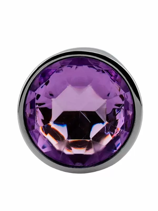 Серебряная анальная пробка с нежно-фиолетовым кристаллом (Small) Kanikule