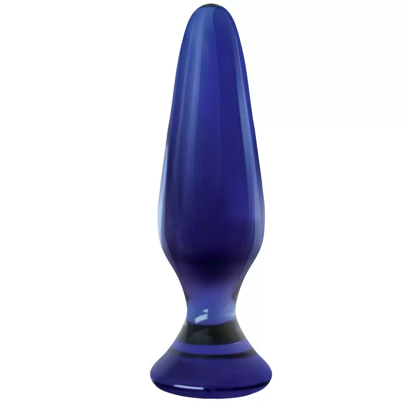 Анальная пробка из стекла Crystal Spires – голубая