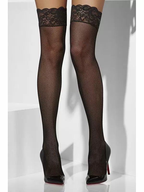 Чулки в мелкую сеточку Искушение (Fever) – черный