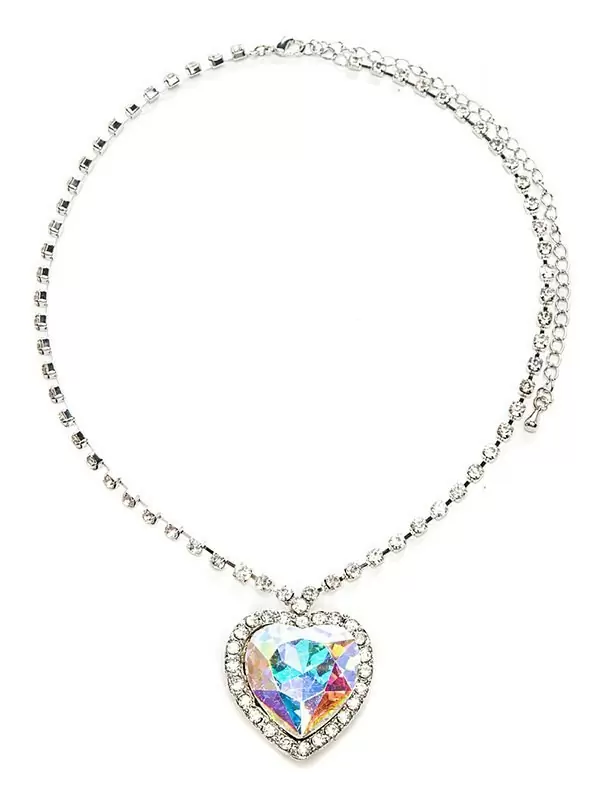 Цепочка с сердцем Ann Devine - Titanic Heart Necklace с большим кристаллом – серебристый