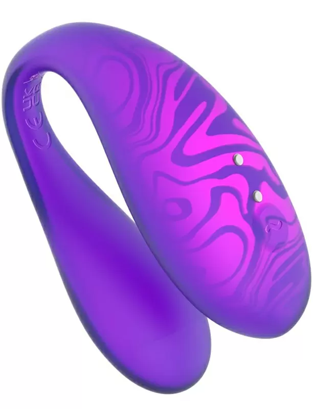 Парный вибратор Amovibe TWIN+ Purple, 8 см, 4 режима, управление через приложение, силикон, фиолетовый