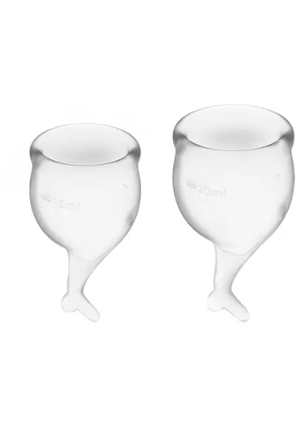 Набор менструальных чаш Satisfyer Feel secure Menstrual Cup, 15 и 20 мл, силикон, прозрачный