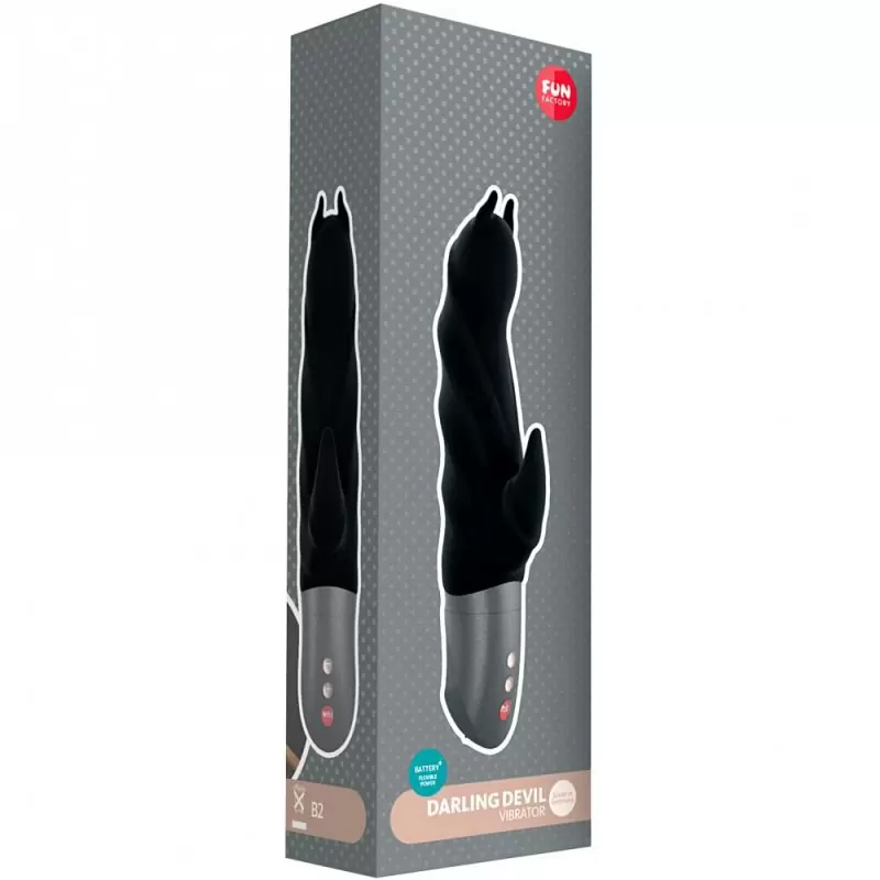 Рельефный вибратор-кролик Fun Factory Darling Devil, 6 режимов, 20,5 см, силикон, черный