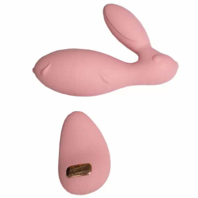 Многофункциональный вибратор в форме зайчика Eris - розовый: 10 режимов вибрации, медицинский силикон