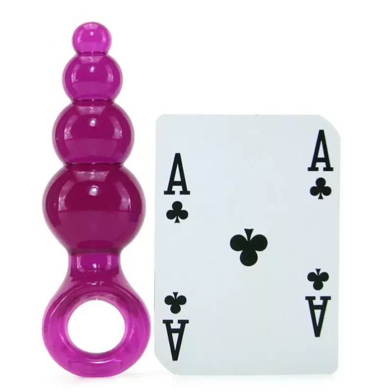 Анальная пробка с кольцом Jolie Ripples Medium – фиолетовая