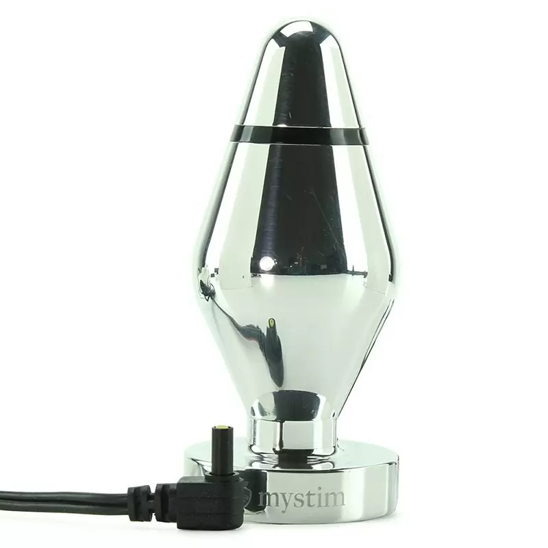 Малая анальная пробка Little John S с электростимуляцией – серебристый