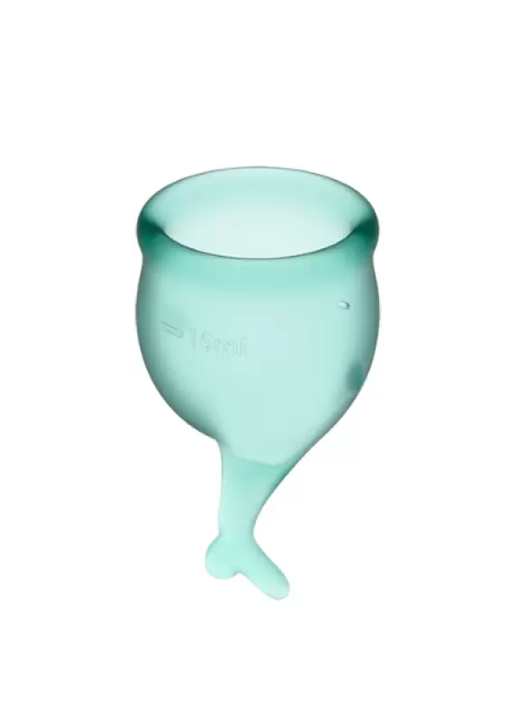 Набор менструальных чаш Satisfyer Feel secure Menstrual Cup, 15 и 20 мл, силикон, зеленый