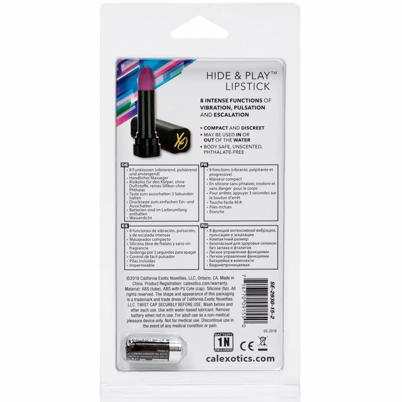 Мини-вибратор Hide & Play Lipstick – фиолетовый