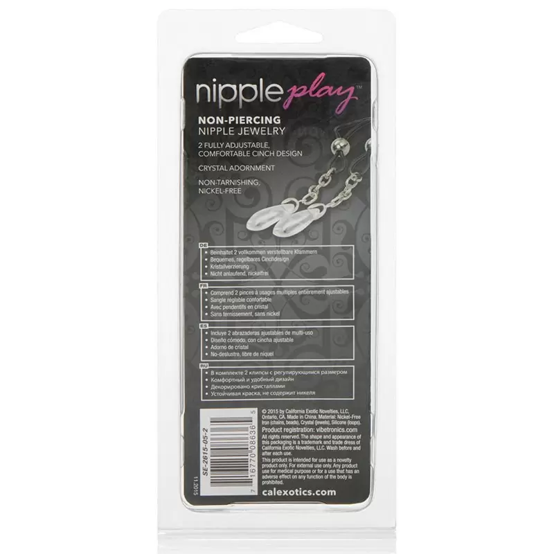 Зажимы на соски Non-Piercing Nipple Jewelry - Crystal с подвесками – прозрачный