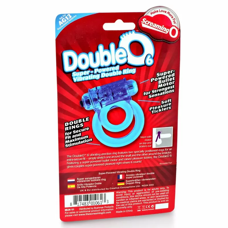 Двойное виброкольцо Screaming O - Double O 6 со стимулятором клитора – фиолетовый