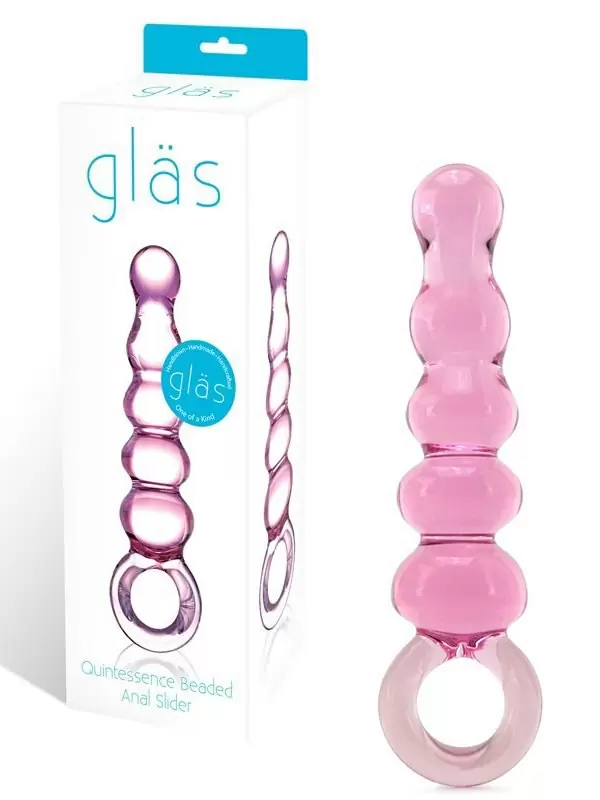 Анальный жезл Quintessence Anal Slider из стекла – розовый