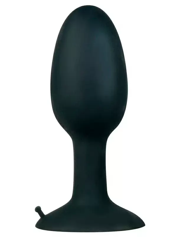 Гладкая анальная пробка Backdoor Friend, со смещенным центром тяжести, 12 см, силикон, черный