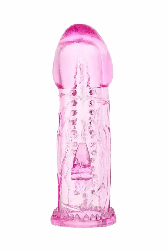 Насадка на пенис TOYFA с клиторальным стимулятором - розовый