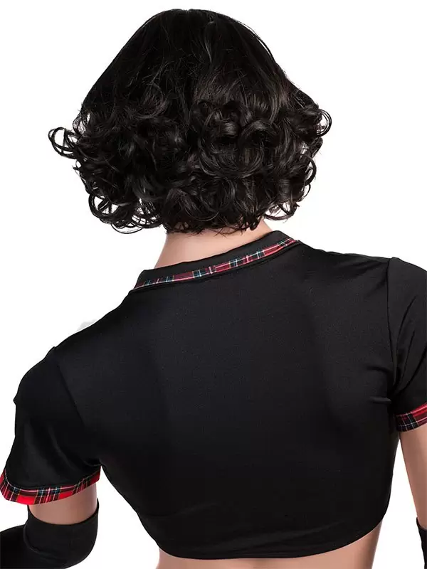 Парик брюнетки с короткими вьющимися волосами