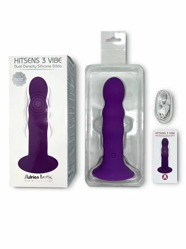 Гибкий вибратор Adrien lastic Hitsens 3, 10 режимов, 18,2 см, фиолетовый