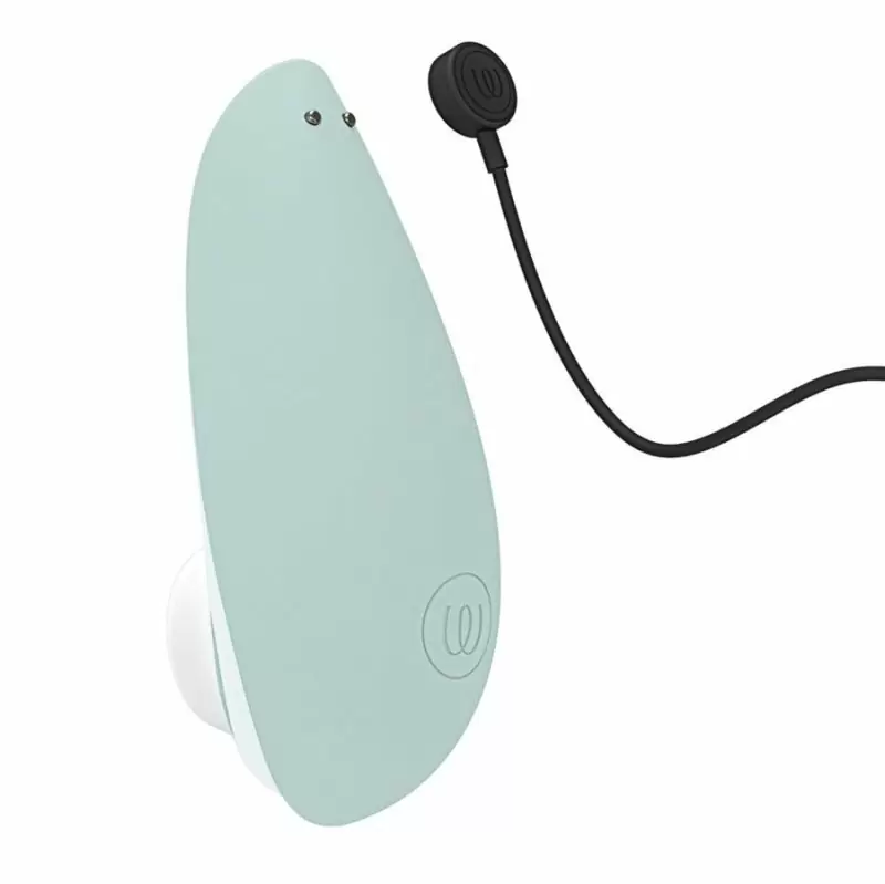 Вакуумный стимулятор клитора Womanizer Liberty 2 Sage, технология Pleasure Air, 10 см, бирюзовый