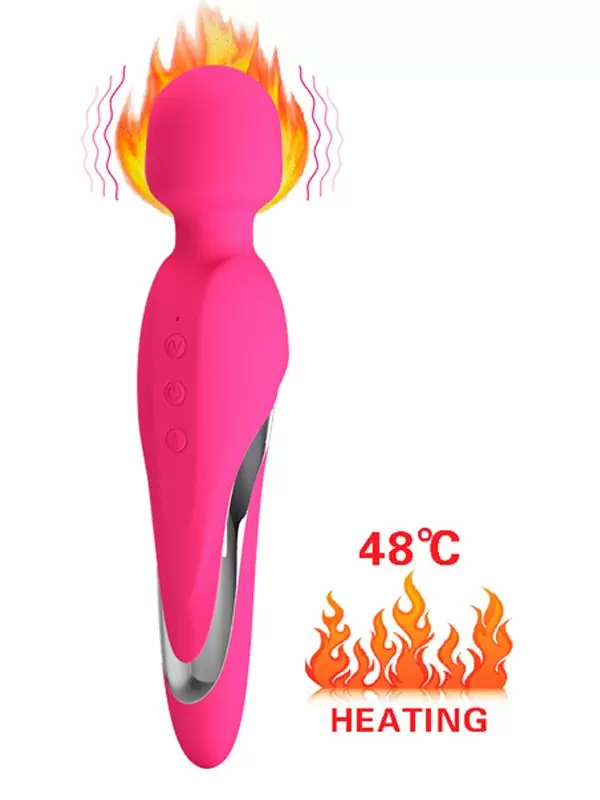 Компактный вибратор PrettyLove Michael Heating, с функцией нагрева, 21 см, розовый