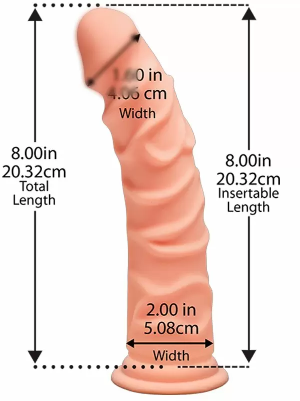 Реалистичный фаллоимитатор Doc Johnson The D™ - Ragin’ D 8, 20 см, диаметр 5 см, телесный