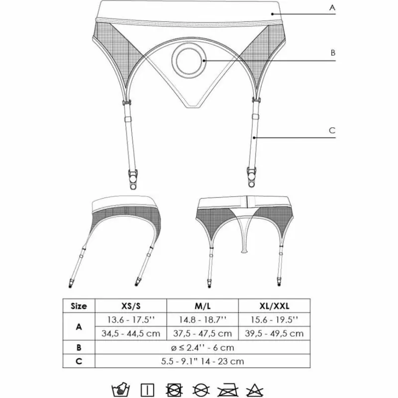 Гартер с трусиками для страпона и вибропулей - XL/XXL