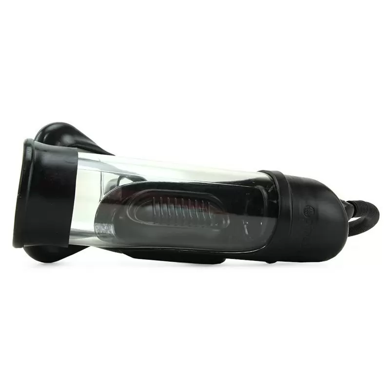 Мужская вакуумная помпа Perfect Touch с вибрацией - прозрачная