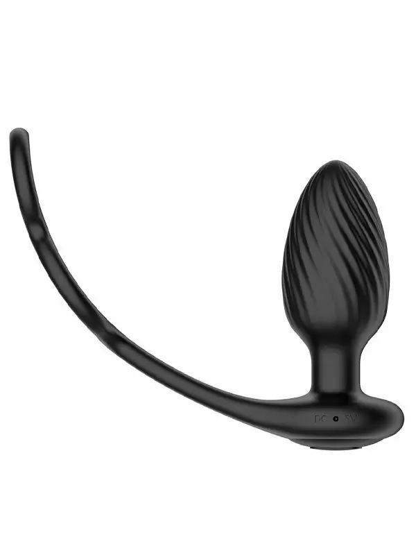 Инновационная анальная вибровтулка Nexus Tornado with Cock & Ball Rings с функцией вращения, 8.6 см, черная | Он и Она 18+