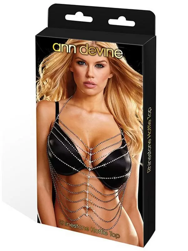 Топ из кристаллов Ann Devine - Rhinestone Hottie Top – серебристый