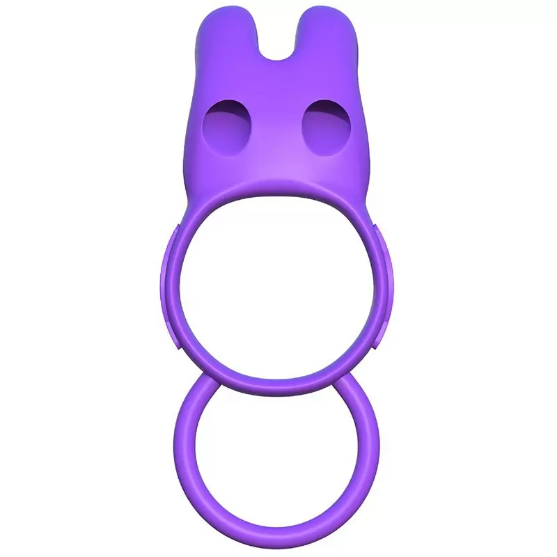 Эрекционное кольцо Twin Teazer Rabbit Ring с вибрацией – фиолетовый