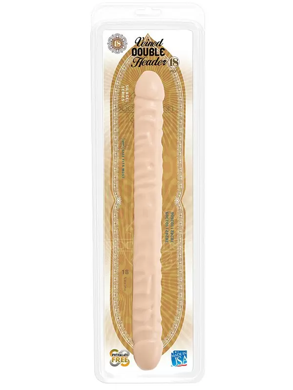 Двухсторонний фаллоимитатор Veined Double Header 18