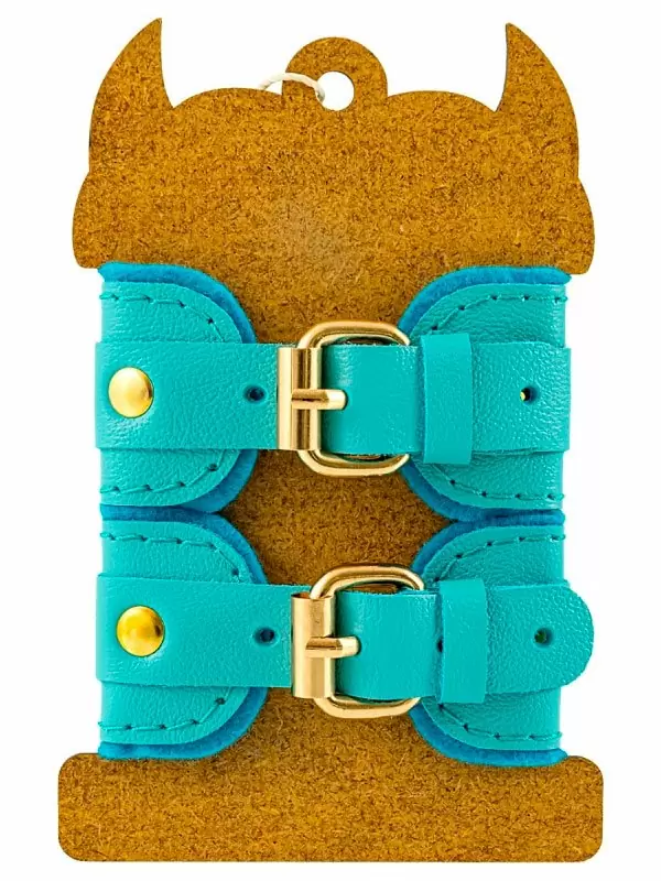 Миниатюрные наручники Pecado BDSM «МИНИ», двуслойные, натуральная кожа, голубые