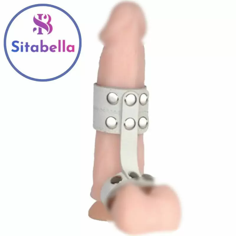 Поводок кожанный белый