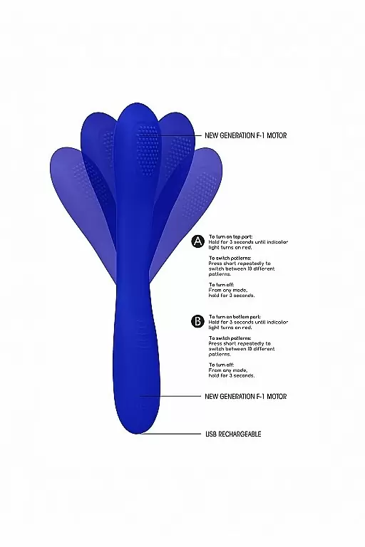 Двухсторонний вибратор Flex (синий)