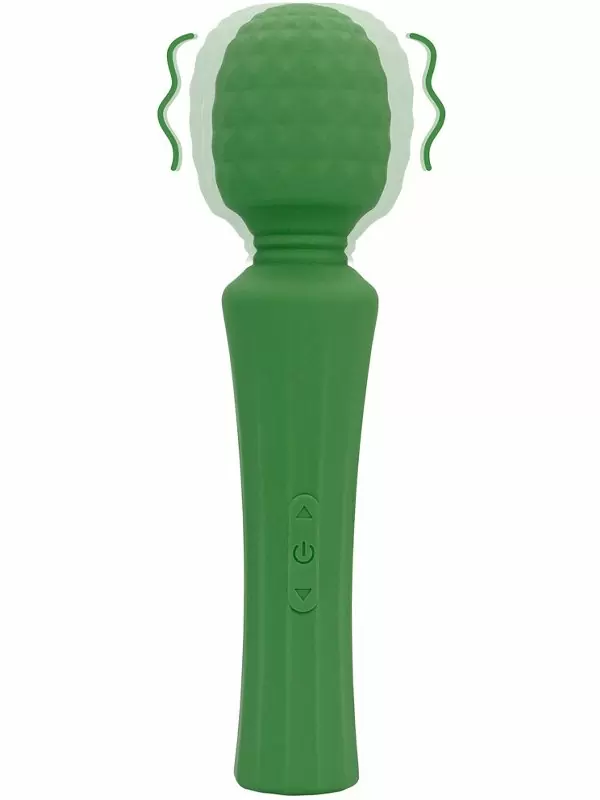 Мощный вибратор WAND - Green Mumba, 20,5 см, 10 скоростей, силикон, зеленый