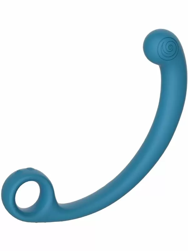 Изогнутый вибратор SVibe Snail AXI Spot Wand, технология AuraTouch, 8 режимов, 20,8 см, силикон, голубой