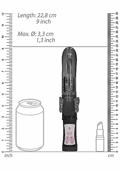 ВИБРАТОР КРОЛИК ROTATING BUTTERFLY - черный