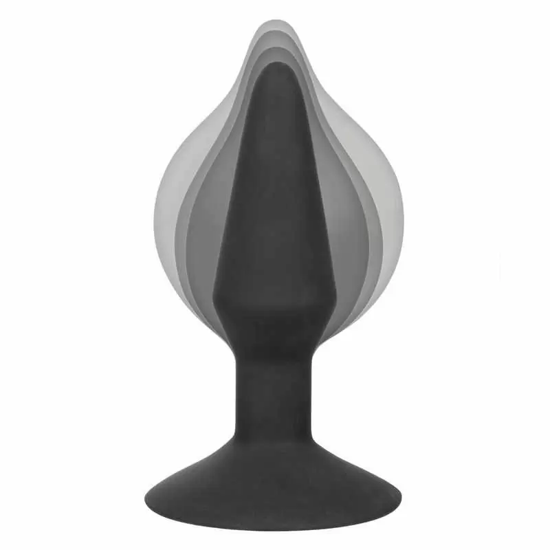 Расширяющаяся анальная пробка Silicone Inflatable Plug (Medium), 10,75 см, силикон, черный