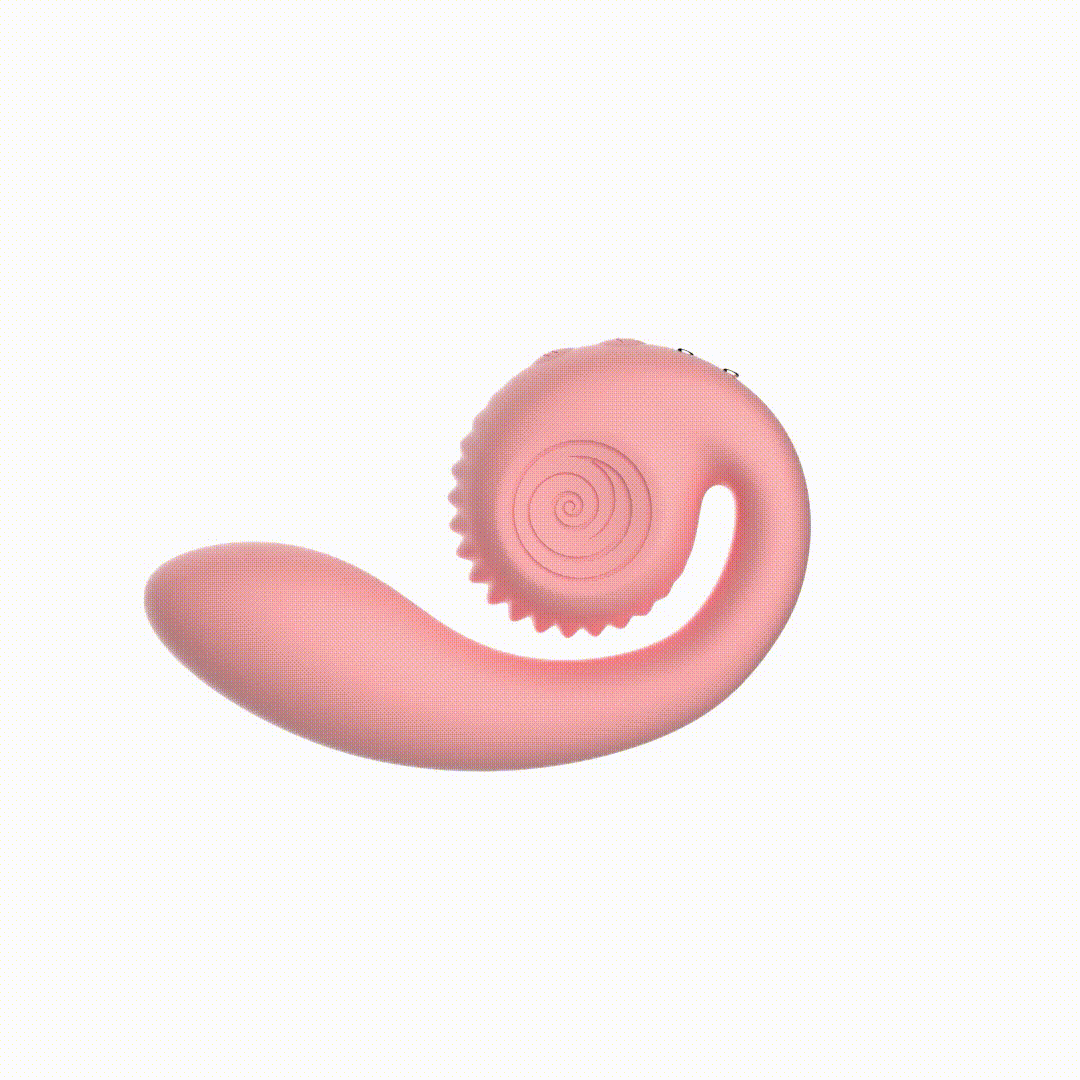 Анатомический вибратор SVibe GIZI, непрерывная стимуляция, 2 мотора, 5 режимов работы, персиковый