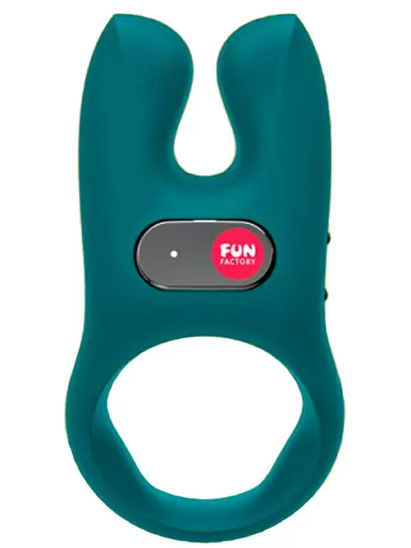 Эрекционное виброкольцо Fun Factory NOS, 2 мотора, 4 скорости, морская волна