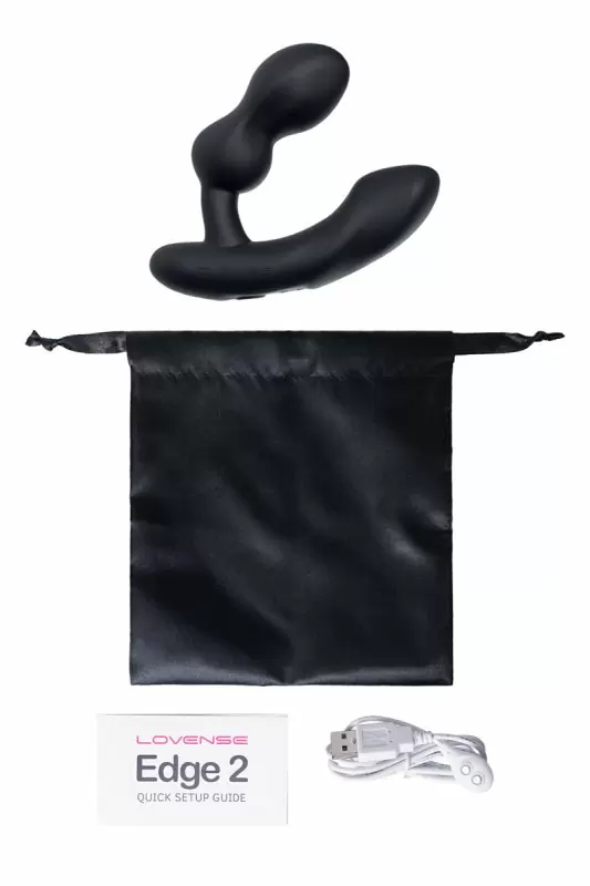 Массажер простаты Lovense Edge 2. 10 режимов вибрации, 9.1 см, силикон, черный