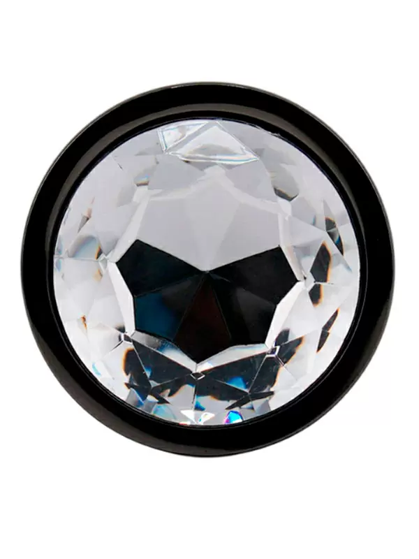 Черная алюминиевая анальная пробка с кристаллом Large