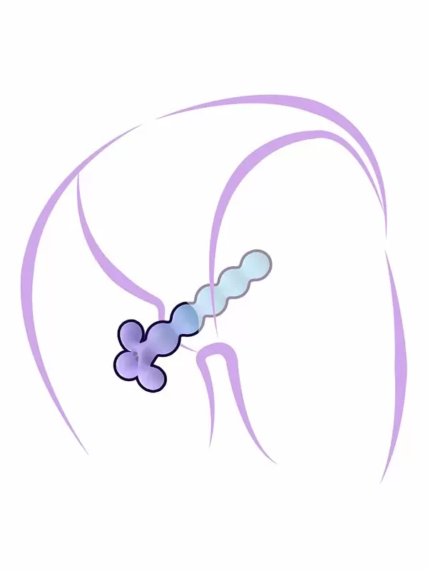 Элегантная анальная ёлочка Youvic, 16,4 см, 10 режимов, силикон, голубой с сиреневым 