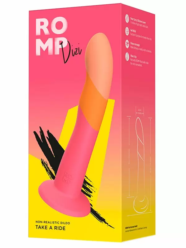 Изогнутый фаллоимитатор Romp Dizi, 18 см, силикон, оранжевый