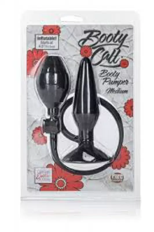 Анальная пробка с насосом Booty Pumper средняя – черная	