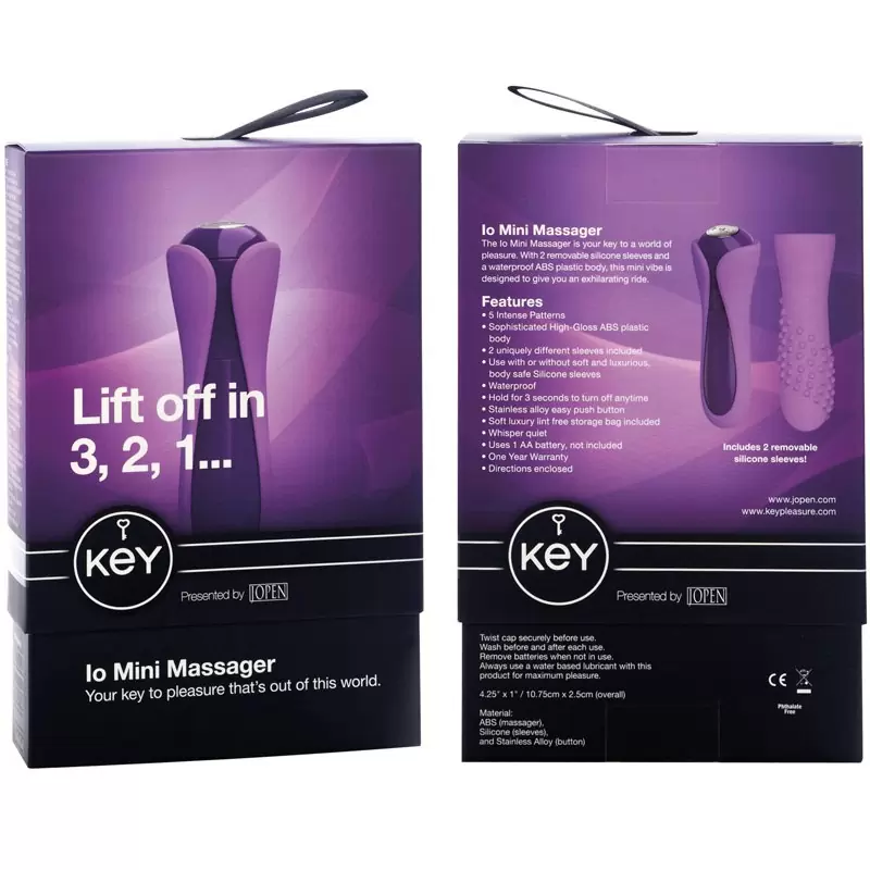 Дизайнерский мини массажер с двумя насадками Io - Lavender