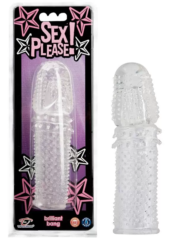 Насадка-удлиннитель Sex Please! Brilliant Bang Penis Enhancer – прозрачная	