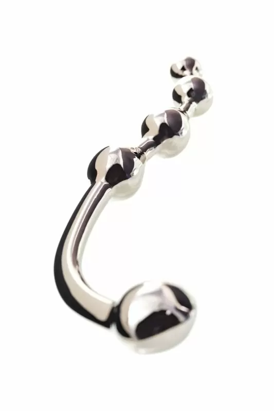 Двойной анальный стимулятор TOYFA - серебристый