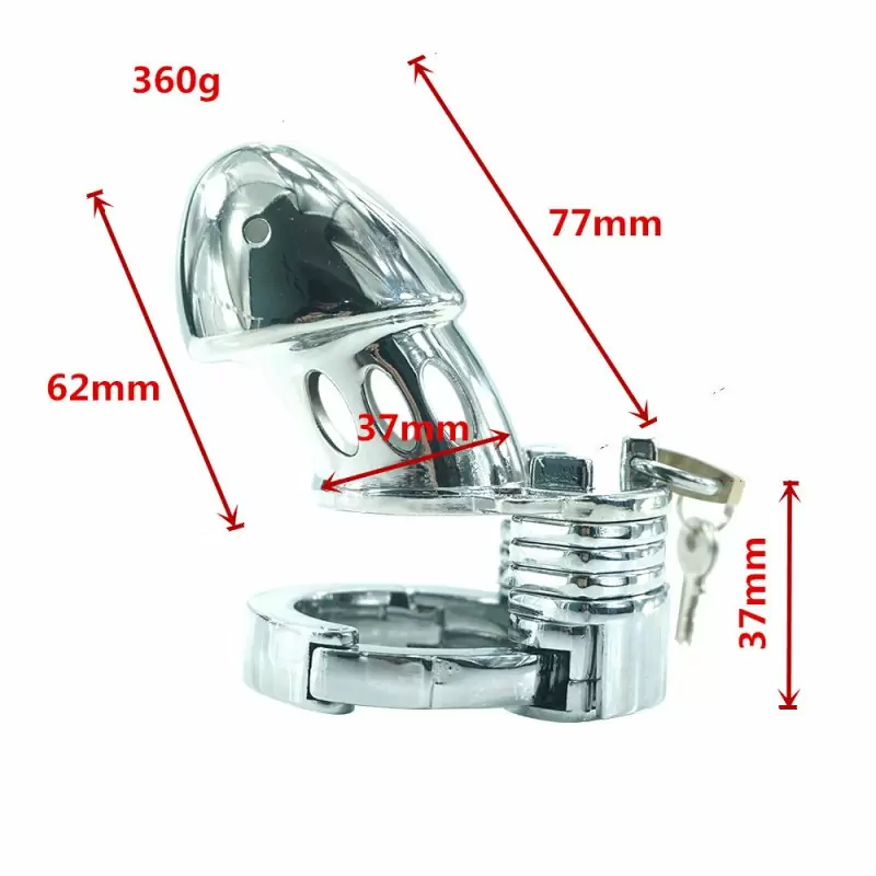 Пояс верности из металла с доступом к уретре Kanikule metal - серебристый	    