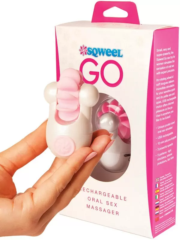 Перезаряжаемый стимулятор Sqweel Go для орального секса - White